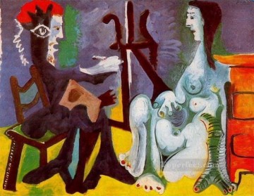 The Artist and His Model L artiste et son modele 2 1963 Cubist Oil Paintings